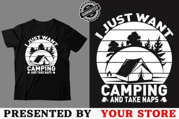 Camping Hill Graphic T-shirt Design, 4Q