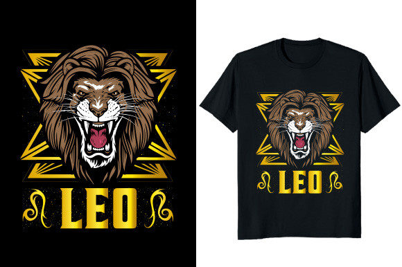 Leo Sign Zodiac Graphic T-shirt Design: Bold & Eye-Catching