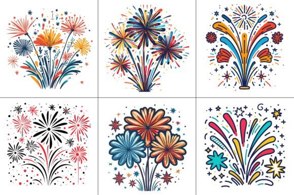 Sparklers Fireworks Vector Graphic for T-Shirt Design